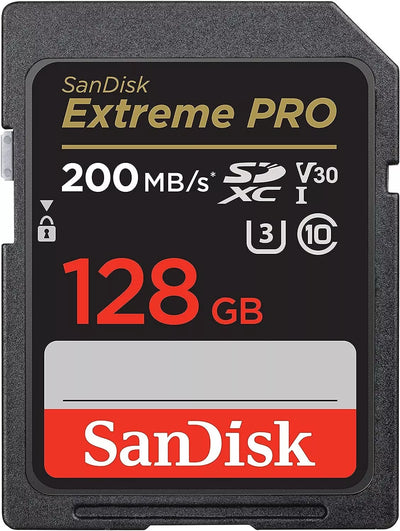 SanDisk Extreme Pro 128GB SDXC 200 MB/s Memory SD Card