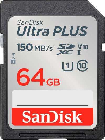 SanDisk Ultra Plus 64GB SDXC Memory Card V10 Class 10 up to 150 Mb/s