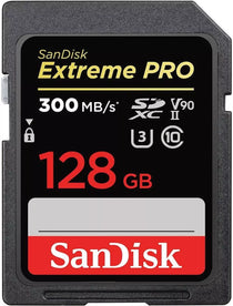 SanDisk 128GB Extreme PRO SDXC card, SD Card, V90 Memory Card,, up to 300 MB/s