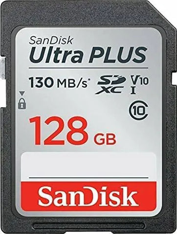 SanDisk Ultra Plus 128GB SDXC Memory Card V10 Class 10 up to 130 Mb/s