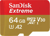 64GB SanDisk Extreme micro SD XC Memory Card V-Class 30 U3 4K Video A2 100MB/s